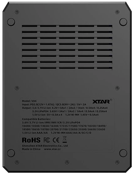 Baterijų Kroviklis - XTAR VX4 V2 4-Kanalo Li-ion Ni-MH Išmanus