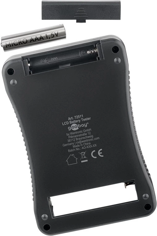 Baterijų Testeriai - Goobay LCD Baterijų Tikrintuvas 9 V AAA AA D N CR2 CR123A 2CR5 CR-V3 CR2016 CR2025 CR2032 LR44 CR-P2