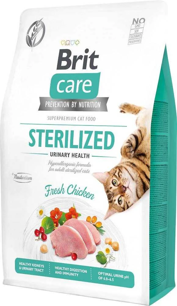 Brit Care Visavertis sausas kačių maistas suaugusioms sterilizuotoms katėms, 2kg