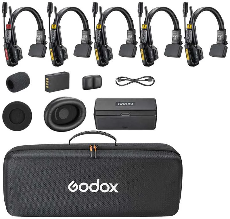 Belaidė interkomunikacijos sistema - Godox Skytalk Air 5S 500m nuotolis 20h baterijos veikimo laikas