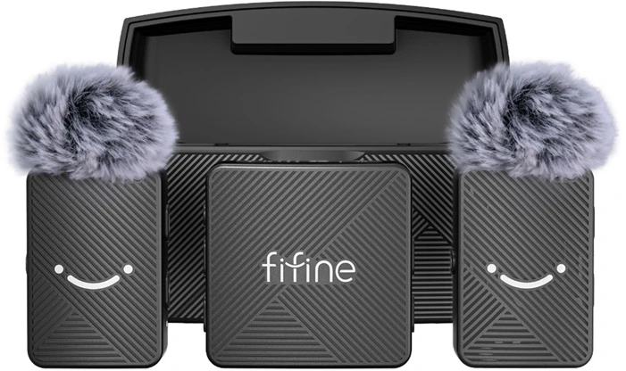 Fifine M9 tie mikrofonas set juodos spalvos