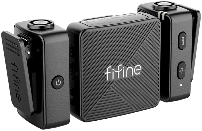 Fifine M9 tie mikrofonas set juodos spalvos