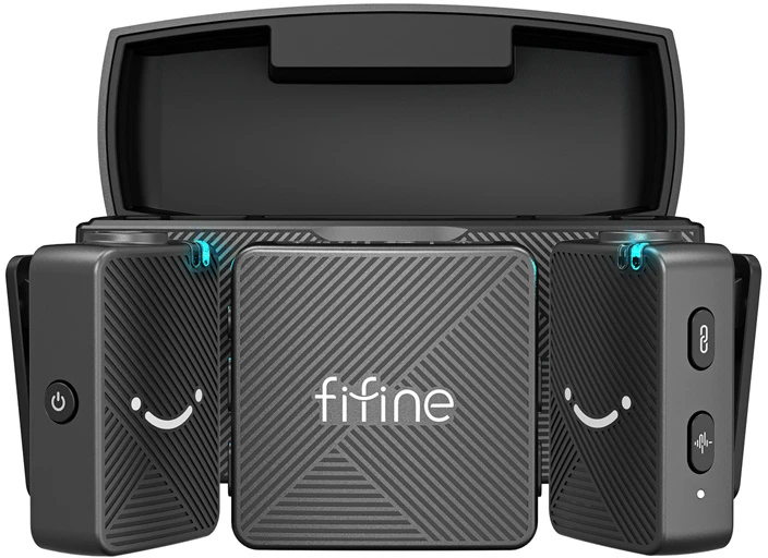 Fifine M9 tie mikrofonas set juodos spalvos