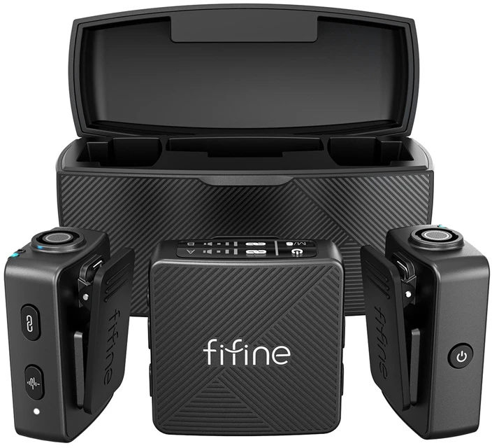 Fifine M9 tie mikrofonas set juodos spalvos