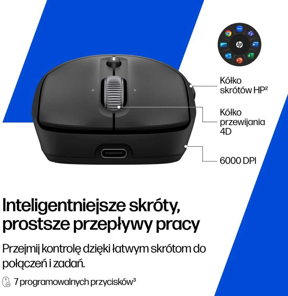 „Hewlett Packard“ (HP) įkraunama belaidė pelė „HP 700“