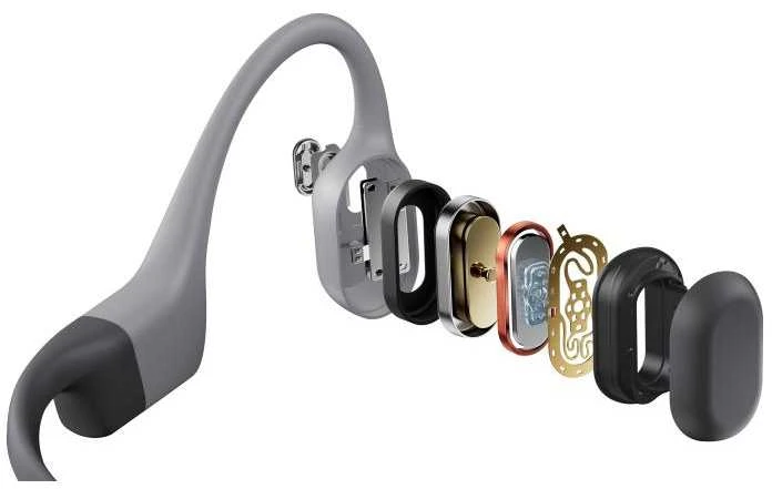 Shokz OpenSwim Pro plaukimo ausinės su kaulų laidumo technologija, USB-C, pilkos spalvos