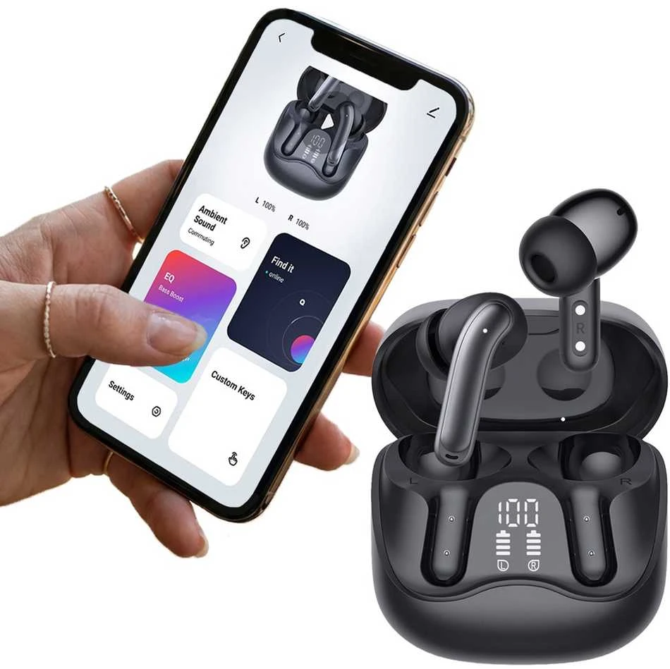 Audiocore belaidės ausinės, hybrid ANC, ENC, 6 microphones, įkrovimo dėklas, Tuya, AC591 PRO