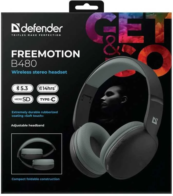 Ausinės DEFENDER BLUETOOTH FREEMOTION B480 Juodas