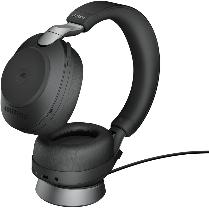 Ausinės Jabra Evolve2 85 MS + Įkrovimo stotelė + Link 380c Juodas