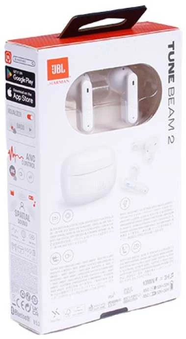 AUSINĖS BELAIDĖS JBL TUNE BEAM 2 BALTOS