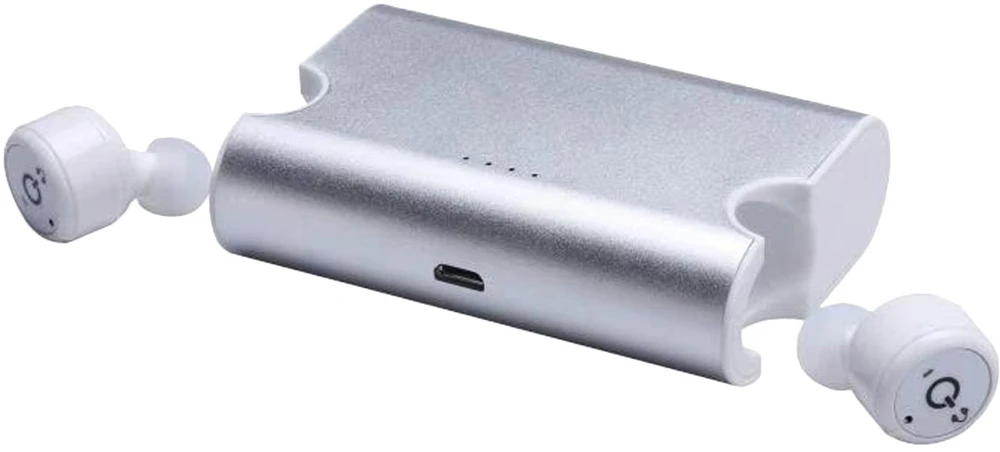 Belaidės ausinės - Platinet PM1080 Baltos „Bluetooth“ Sportinės Ausinės Su CVC 6.0, 85 mAh Baterijomis, 1500 mAh Įkrovimo Dėklu
