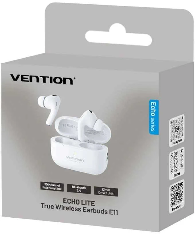 Vention Echo Lite E11 Ausinės True Belaidės Stereo (TWS) Open-ear Calls/Music USB Type-C Bluetooth Baltas