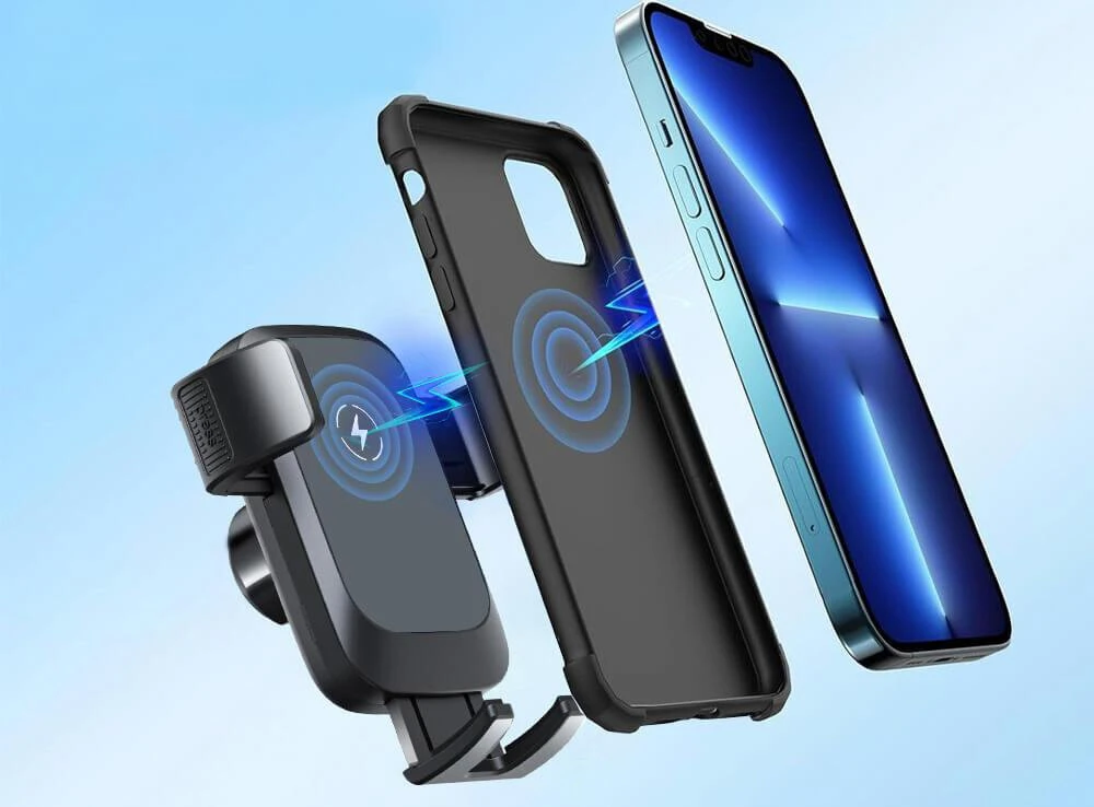 Belaidis automobilinis telefono įkroviklis ir laikiklis - EXTREME O-19W Qi 15 W Juodas