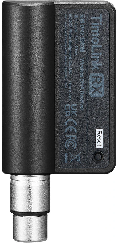 Belaidis DMX Imtuvas - Godox TimoLink RX 300 m Diapazonas 5-Pin XLR Jungtis Juoda
