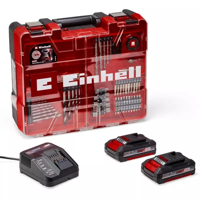Belaidis Gręžtuvas - Einhell TE-CD 18/2 18V Be Raktelio 2 Greičių Raudonas, Juodas