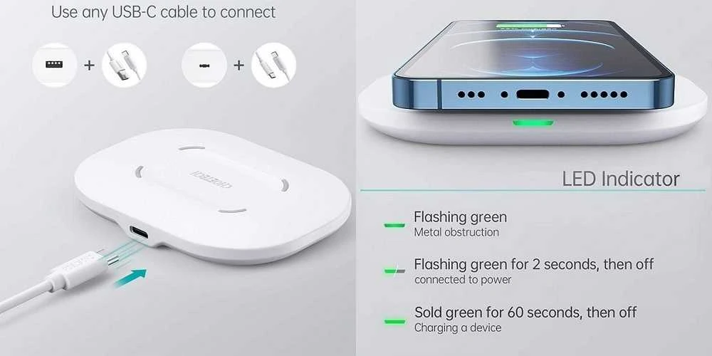 Belaidis įkroviklis CHOETECH, 15W, baltas