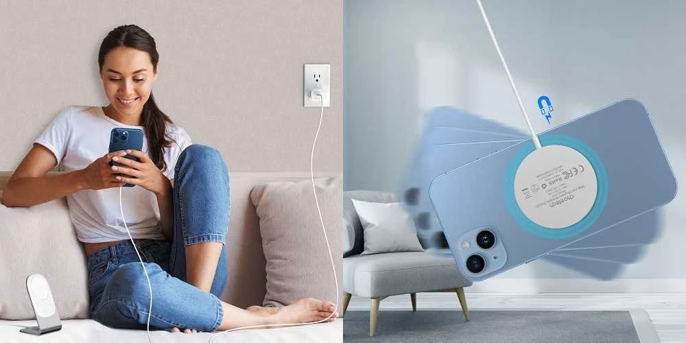 Belaidis įkroviklis CHOETECH, 15W, magnetinis, baltas