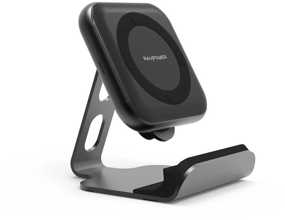 RAVPower RP-PC070 10W belaidis įkroviklis su laikikliu (EU) Juodas neprisijungęs