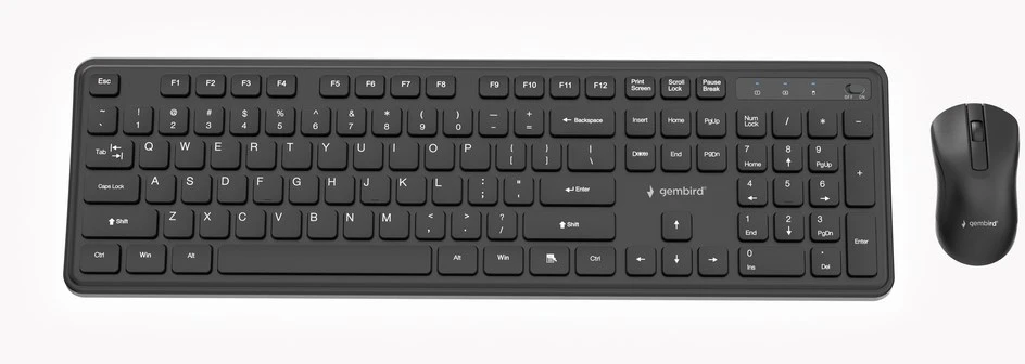 Gembird komplektas belaidis klaviatūra + pelė, Slim Pro Business na biurko, juoda, układ US