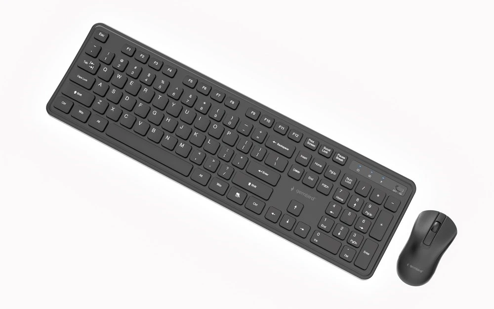 Gembird komplektas belaidis klaviatūra + pelė, Slim Pro Business na biurko, juoda, układ US