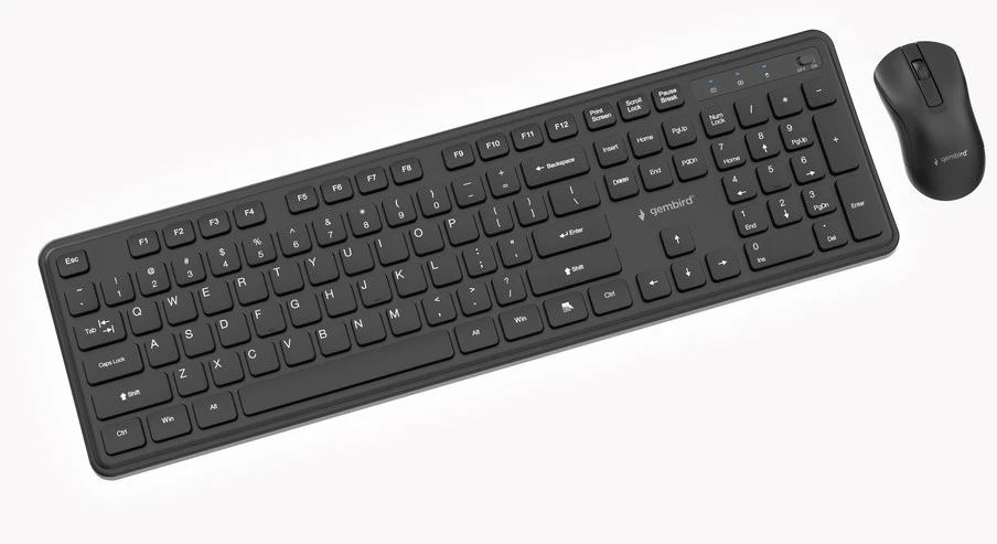 Gembird komplektas belaidis klaviatūra + pelė, Slim Pro Business na biurko, juoda, układ US