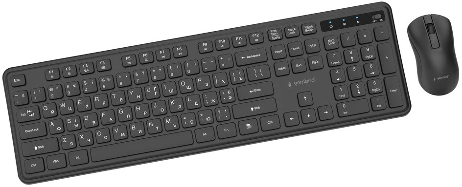 Gembird KBS-WPS-01-W Slim Pro Business wireless desktop set, juodas, RU išdėstymas