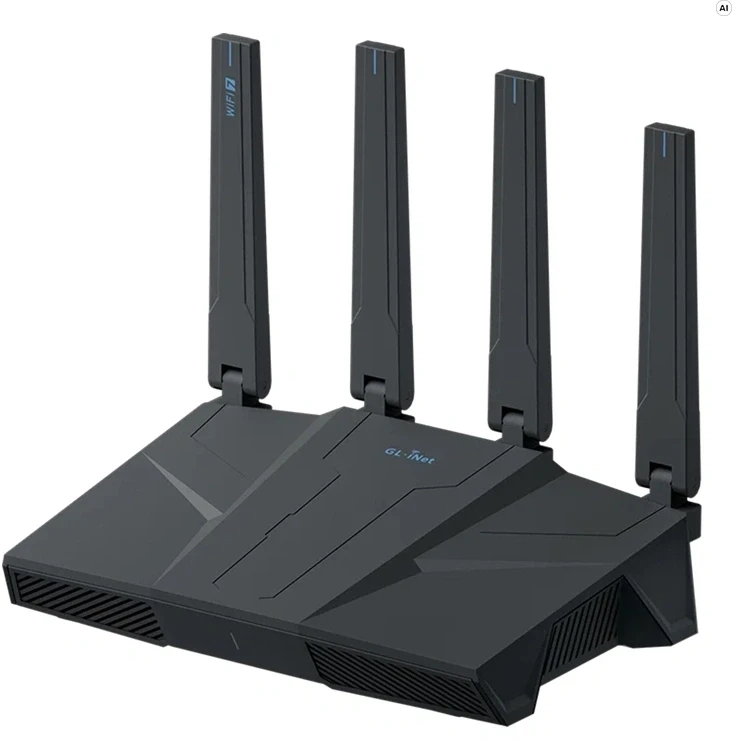 Belaidis maršrutizatorius - GL.iNet GL-BE6500 Wi‑Fi 7 maršrutizatorius 6 500 Mb/s 5×2,5G Ethernet USB 3.0