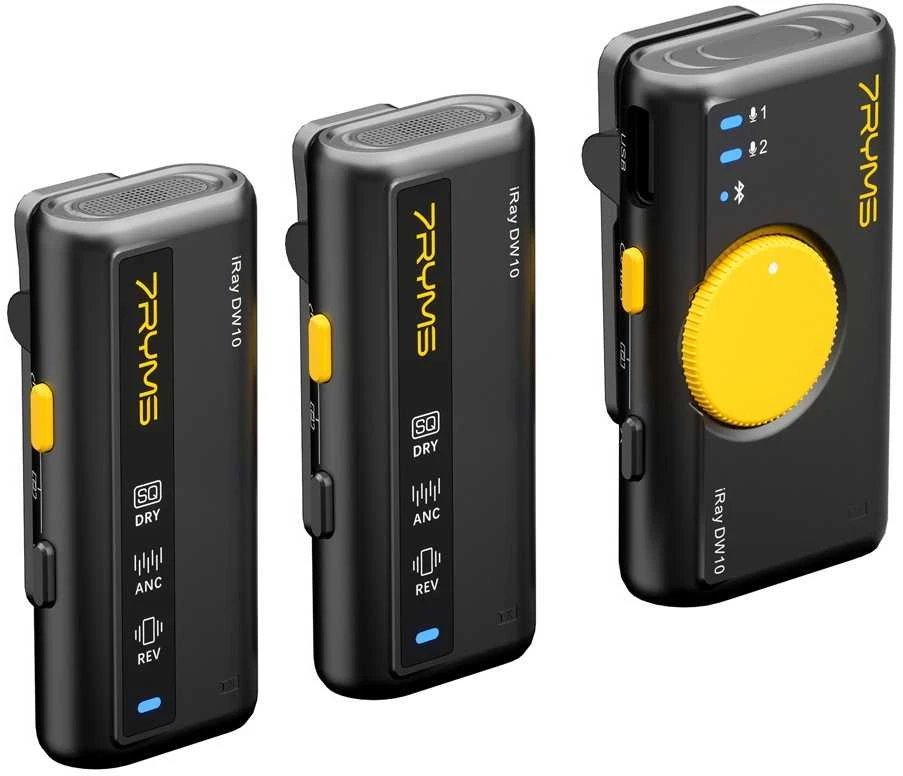 Belaidis Mikrofonas - 7Ryms DW10 Dviejų Kanalų USB-C 3.5mm Omni-Directional Juodas