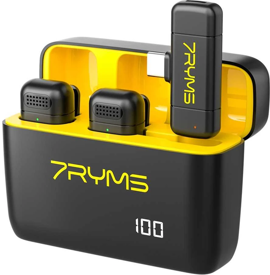 Belaidis Mikrofonas - 7Ryms Rimo S1 USB-C, 2 Siųstuvai, 50m Diapazonas