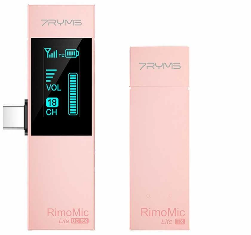 Belaidis Mikrofonas - 7Ryms RimoMic Lite USB-C Omnidirectional 30m Range Rožinė