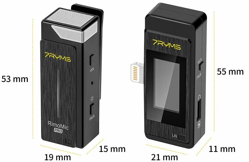 Belaidis Mikrofonas - 7Ryms RimoMic PRO 2.4GHz, 50m Nuotolis, 6h Baterija