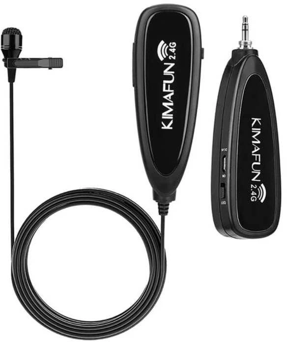 Belaidis Mikrofonas - KIMAFUN KM-G130-1 Lavalier Rinkinys 30m Nuotolis Įkraunamas