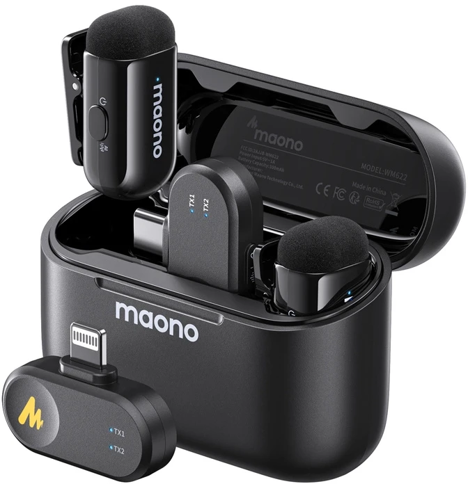 maono Wave T1 Mini Wireless Belaidis Mikrofonas | Juodas
