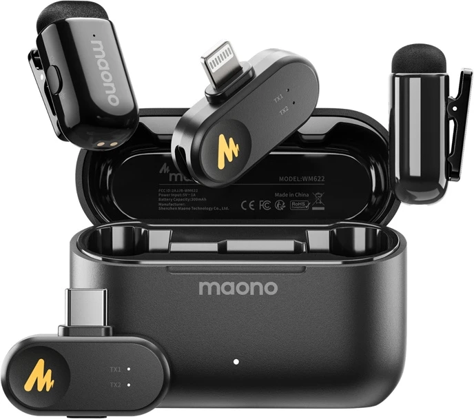 maono Wave T1 Mini Wireless Belaidis Mikrofonas | Juodas