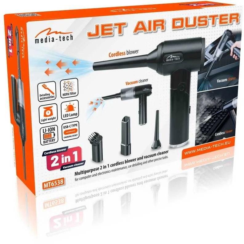 Drėkintuvas Media tech belaidis 2 viename oro pūstuvas JET AIR DUSTER MT6538