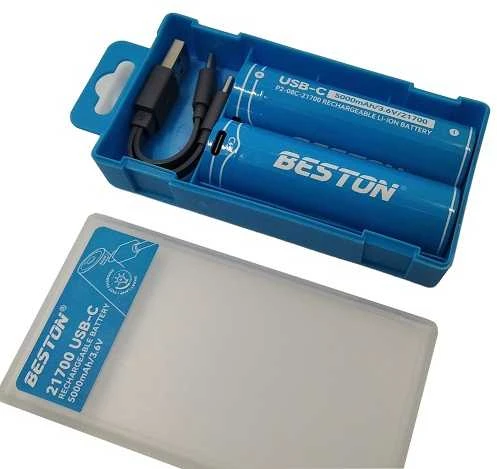 Beston Akumuliatorius - Įkraunamas 21700 5000mAh Li-Ion USB-C 3.6V 2vnt