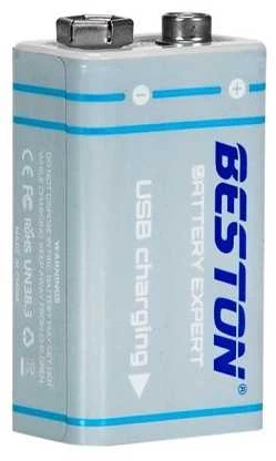 Bestonhkindustry Hismart Baterija 9V (krona), įkraunama su USB-C lizdu, 1000mAh, Li-Ion