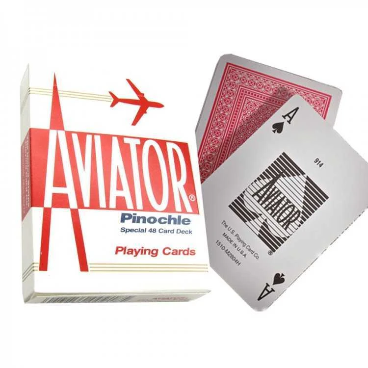 Bicycle Aviator Pinochle Standard Pokerio Kortos (Raudonos)