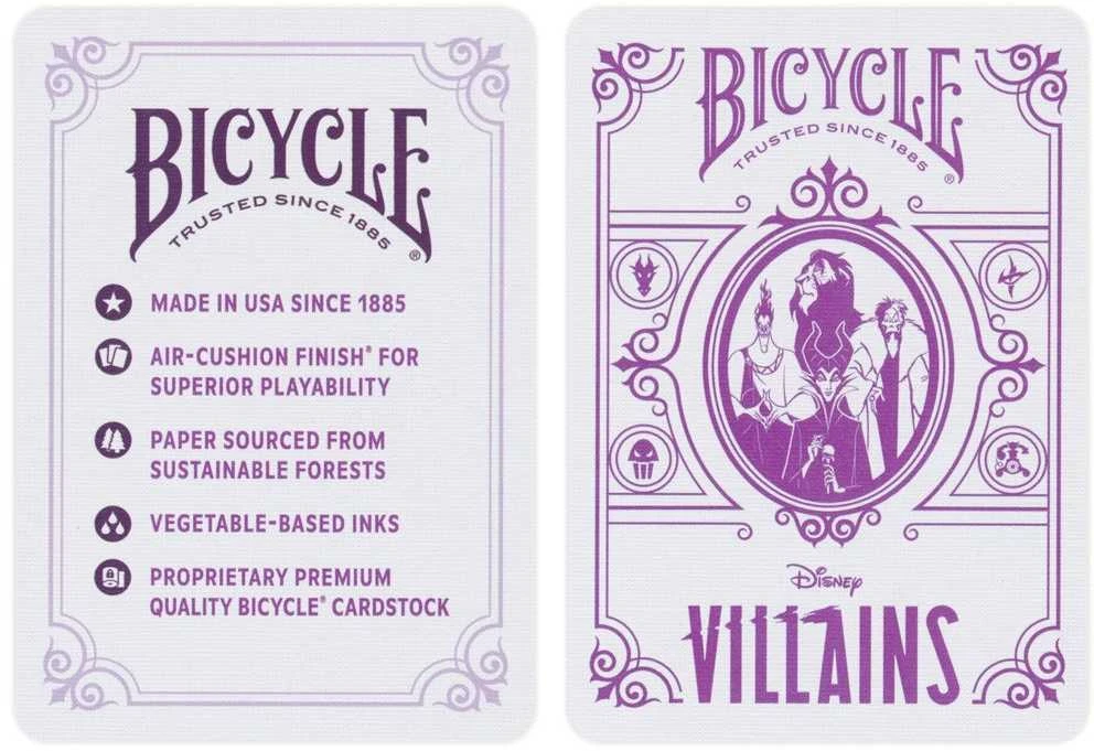 Bicycle Disney Villains Žaidimo Kortos (Violetinės)