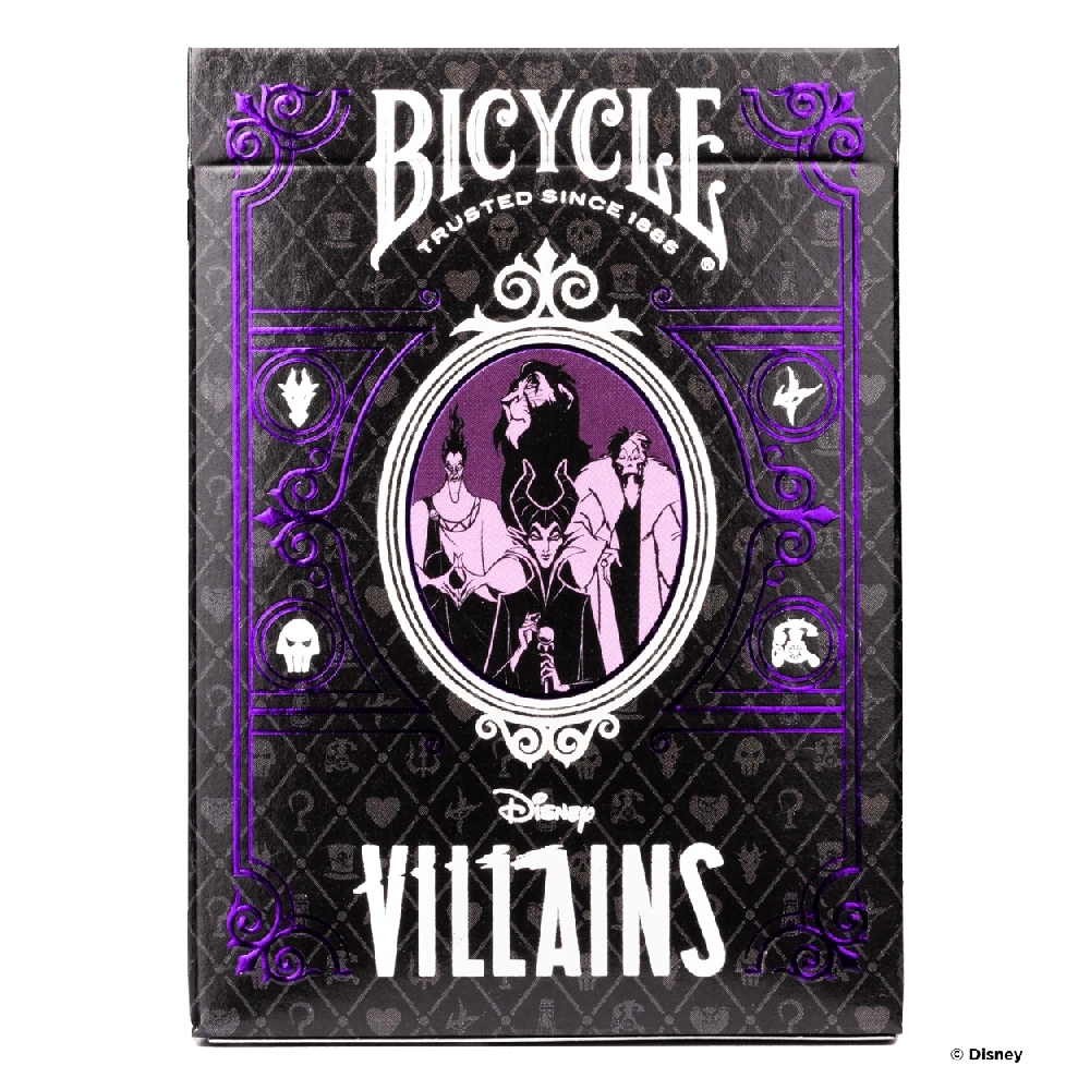 Bicycle Disney Villains Žaidimo Kortos (Violetinės)