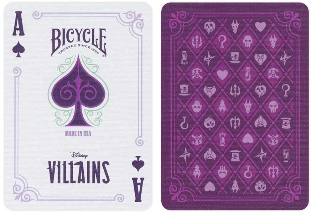 Bicycle Disney Villains Žaidimo Kortos (Violetinės)