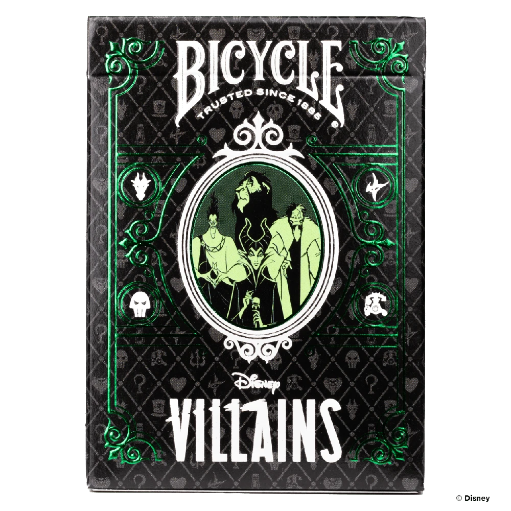 Bicycle Disney Villains Žaidimo Kortos (Žalios)