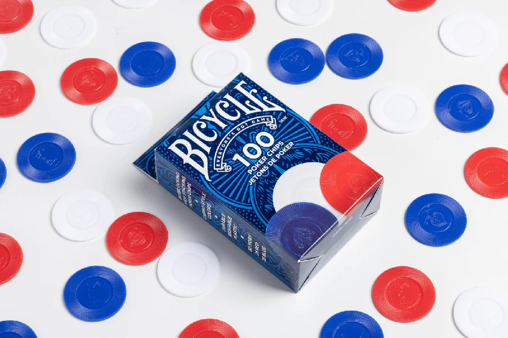 Bicycle Plastic Poker Chips 100 Count 2 Gram
