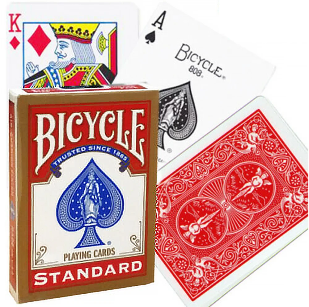 Bicycle Rider Standard Pokerio Kortos Auksiniu Apvadu (Raudonos)