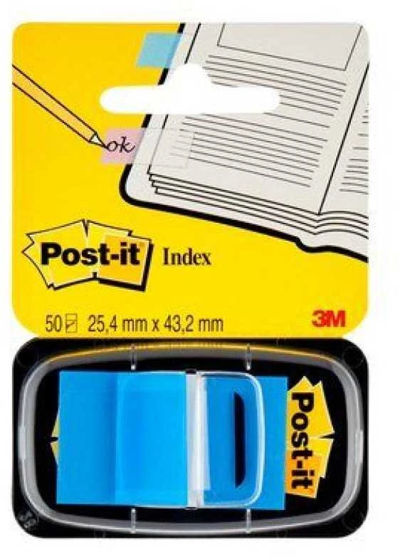3M Lipnūs žymekliai POST-IT, 25,4 x 43,2 mm, 50 lapelių, mėlyna