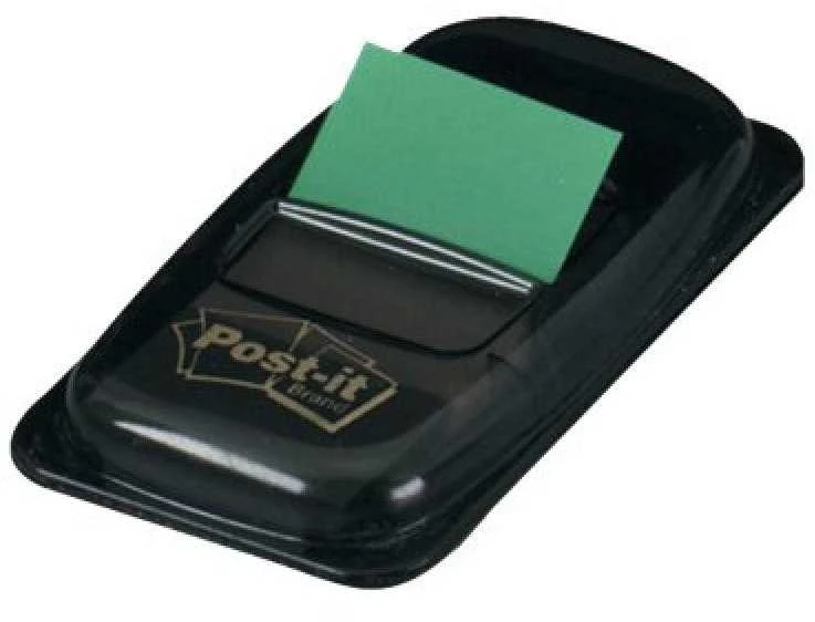 Plastikiniai žymekliai Post-it, 25x43mm, 50vnt., žalios spalvos
