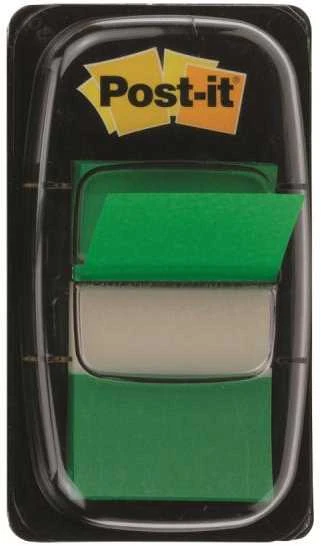 Plastikiniai žymekliai Post-it, 25x43mm, 50vnt., žalios spalvos