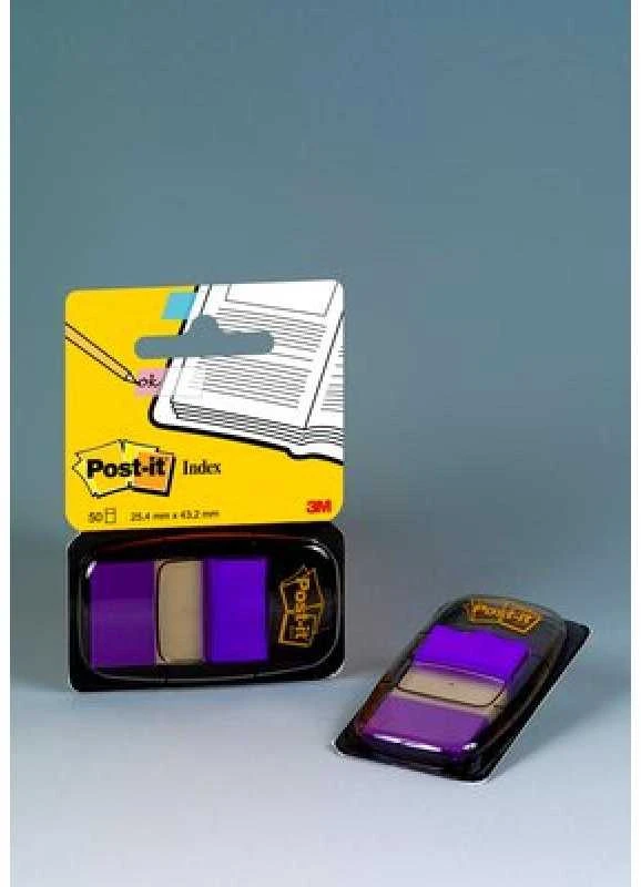 Plastikiniai žymekliai Post-it. 25x43mm. 50vnt..violetinės spalvos