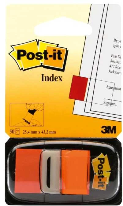 3M Lipnūs žymekliai POST-IT, 25,4 x 43,2 mm, 50 lapelių, oranžinė