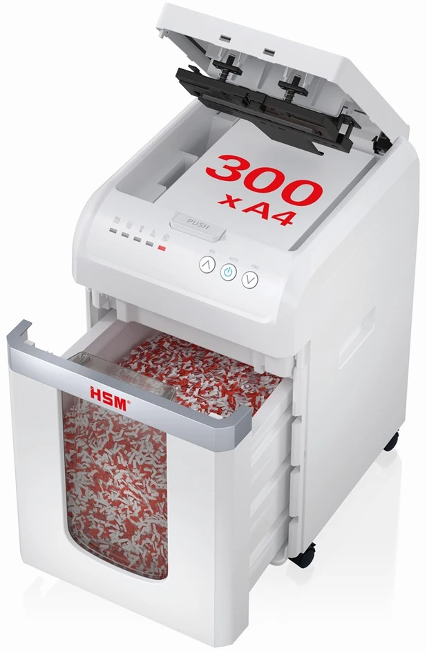 HSM Autofeed X300 dokumentų smulkintuvas su automatiniu tiektuvu, 30 l, P4, 4 x 12 mm